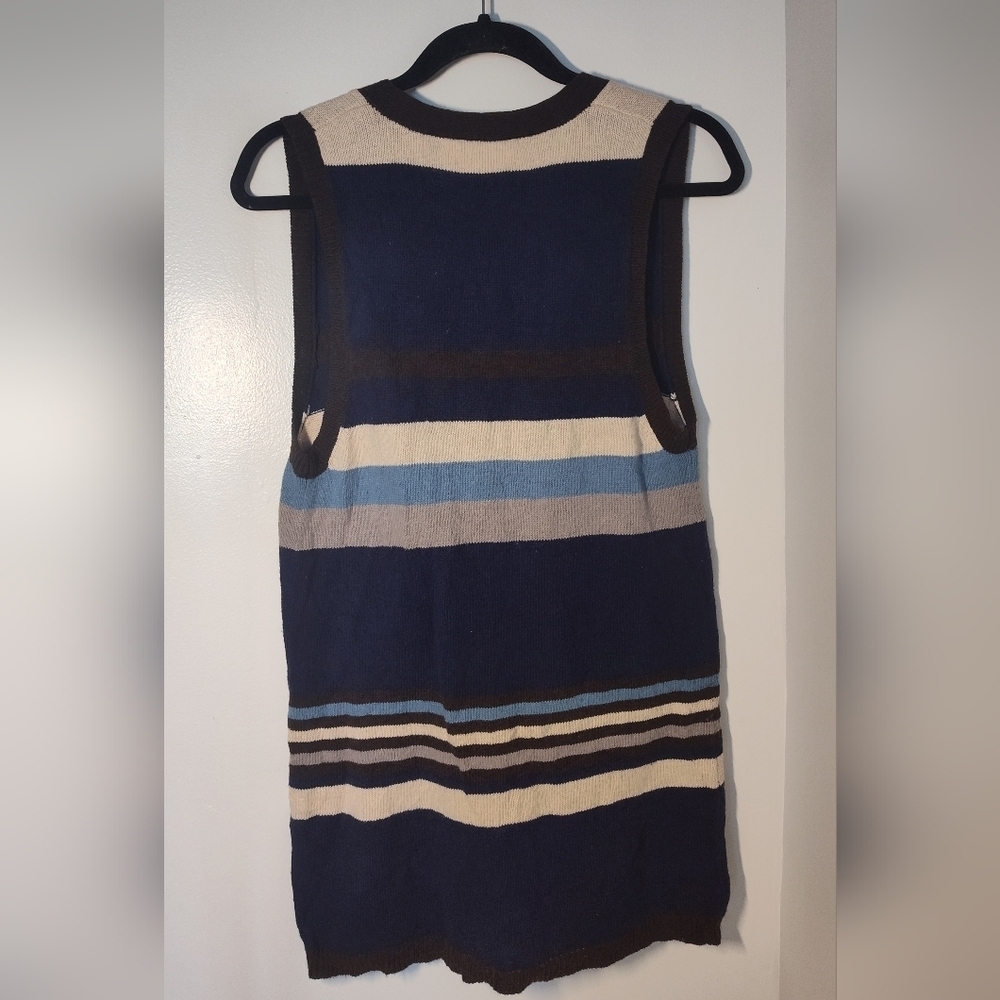 Anthropologie Coincidence And Chance Striped Sleeveless Sweater Vest Size L #508 - Picture 2 of 2